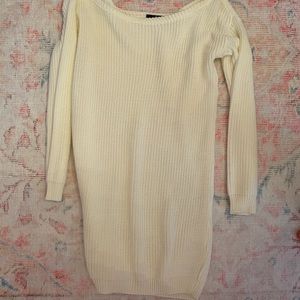 missguided sweater dress white